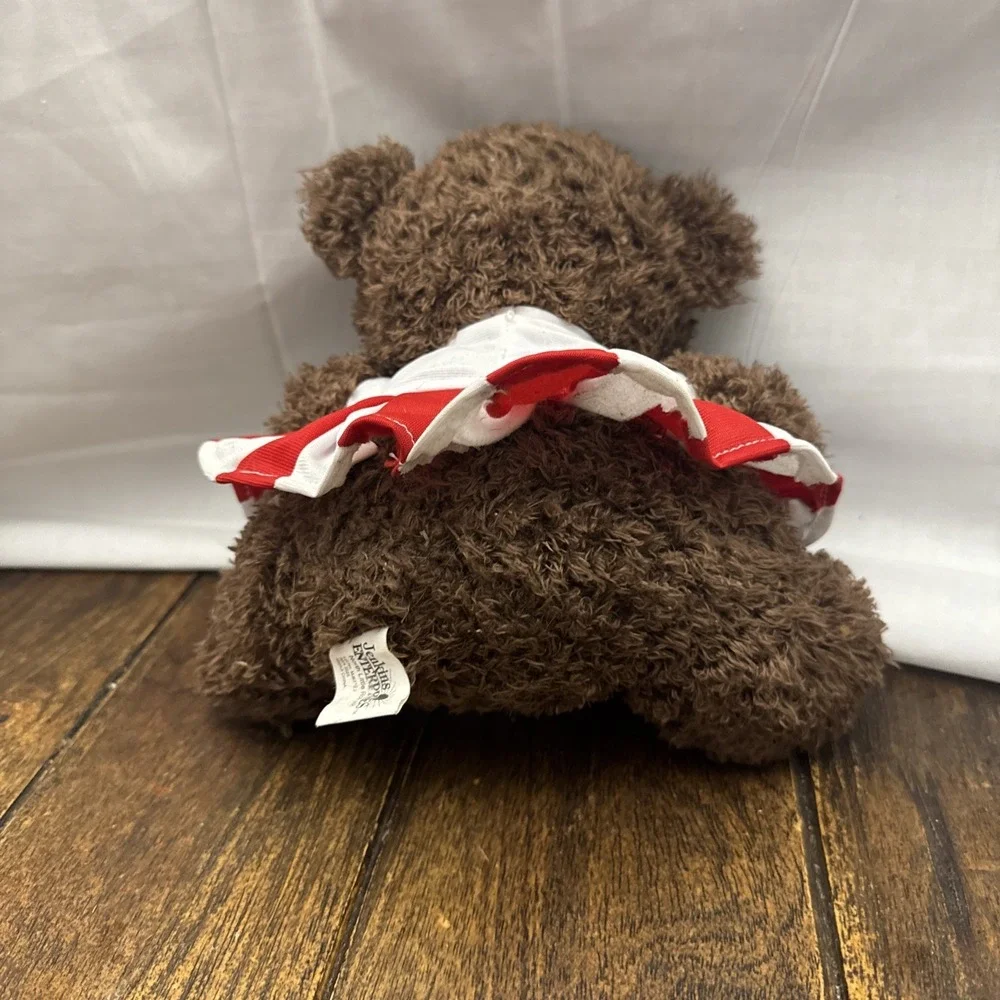 Arkansas Razorbacks Cheerleader Bear Plush Pom Poms White Red Outfit
